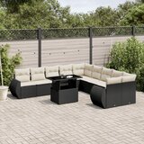 vidaXL 11-dijelni set vrtnih sofa od poliratana s jastucima crni | shoptok.hr
