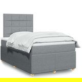 vidaXL Boxspring postelja z vzmetnico svetlo siva 120x190 cm blago | Shoptok.si