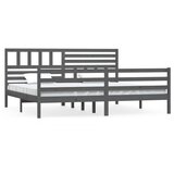 Furnova Posteljni okvir siv iz trdnega lesa 200x200 cm, (21934838) | Shoptok.si