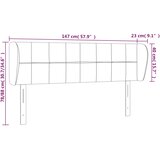 Uzglavlje s ušima tamnosivo 147x23x78/88 cm baršunasto | shoptok.hr