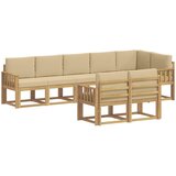 vidaXL Zunanja garnitura za sedenje 8 pcs Bela in bež Poliester, (5000272155) | Shoptok.si