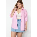 Trendyol Curve Plus Size Shirt - Pink - Regular fit Cene