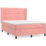 The Living Store Box spring postelja z vzmetnico roza 140x190 cm žamet - Box Spring Postelja, (21491645) | Shoptok.si