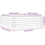  Vrtna sadilica voštano smeđe boje 70x70x23 cm od borovine | shoptok.hr