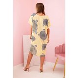 Kesi Włoski Women's cotton dress with oriental pattern yellow | Shoptok.si