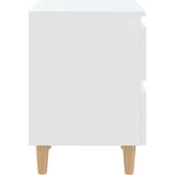 vidaXL noćni ormarić s nogama od masivne borovine bijeli 40x35x50 cm | shoptok.hr