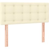 Krevet box spring s madracem LED krem 120x200cm od umjetne kože | Eponuda.com