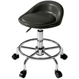 Nesta Vrtljivi delovni stolček z naslonjalom, nastavljiva višina 59–75 cm, 360° vrtljiv, črn, za pisarno, salon in spa, (5000493895) | Shoptok.si