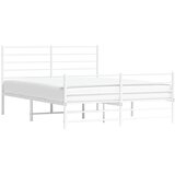  Metalni okvir kreveta uzglavlje i podnožje bijeli 120x200 cm | shoptok.hr