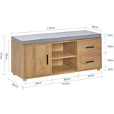 SoBuy klop za čevlje s sedežem v rjavi barvi v rustikalnem slogu, (21123422) | Shoptok.si