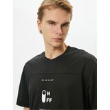 Koton Sports T-Shirt V-Neck Stitch Detail Slogan Printed Short Sleeve cene