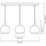  Luster na sajli MONTE 3xE27/60W/230V Ø 20 cm mat hrom | Eponuda.com