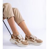 Gemre Valdeza brown sneakers adorned with rhinestone laces | Shoptok.si