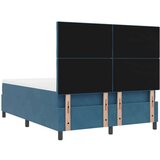  Postelja s pilotskim vzmetenjem in blazino ter LED svetlobo temno modra 160x200 cm žamet, (22050322) | Shoptok.si