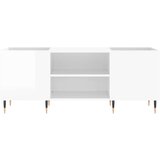 vidaXL Omarica za gramofonske plošče sijaj bela 121x38x48 cm inž. les | Shoptok.si