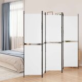 vidaXL Sobna pregrada s 5 panela bijela 250 x 180 cm od tkanine | shoptok.hr