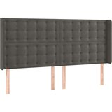 Vzglavje z ušesi temno sivo 183x16x118/128 cm žamet, (20792738) | Shoptok.si