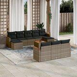 vidaXL 11-dijelni set vrtnih sofa od poliratana s jastucima sivi | shoptok.hr