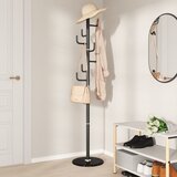  Stalak za kapute crni 183 cm od željeza obloženog prahom | shoptok.hr