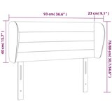  Uzglavlje s ušima tamnosivo 93x23x78/88 cm baršunasto | shoptok.hr