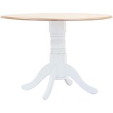  Blagovaonski stol bijelo-smeđi 106 cm masivno drvo kaučukovca | shoptok.hr
