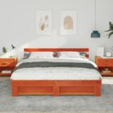  Konstrukcija postelje Rjava 200 x 200 cm Masivno borovo les, (5000127165) | Shoptok.si