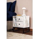 Hanah home noćni ormarić glimmer - fressia marble, black freesia marbleblack nightstand