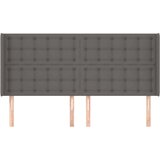  Uzglavlje s ušima sivo 203x16x118/128 cm od umjetne kože | shoptok.hr