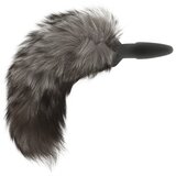 OHMAMA ANAL ohmama silver butt plug 12 cm and black tail Cene