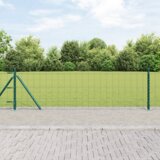 vidaXL evropska ograja s 13 flanšastimi stebri 0.6x50 m cinkana jeklena | Shoptok.si