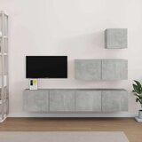  4-dijelni set TV ormarića siva boja betona drveni Cijene