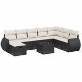  9-dijelni set vrtnih sofa s jastucima crni od poliratana | shoptok.hr