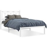 vidaXL Kovinski posteljni okvir z vzglavjem bel 100x200 cm | Shoptok.si
