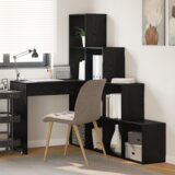 vidaXL s policom s pohranom Crni hrast 101,5 x 149,5 x 149,5 cm | shoptok.hr