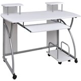 Maison Chic Računalniška miza - pisarniška miza bela 110x52x88,5 cm inženirski les, (21785734) | Shoptok.si