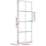 vidaXL Sobna vrata tanka zlatna 76x201 5 cm kaljeno staklo i aluminij | shoptok.hr