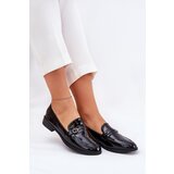 Boto Lacquered Women's Loafers With Decorative Buckle Black Mollan | Shoptok.si