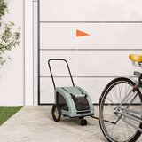 Prikolica za bicikl za ljubimce siva od tkanine i željeza | shoptok.hr