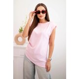 Kesi Włoski Elegant women's blouse with ruffles and asymmetrical cut Candy Pink | Shoptok.si