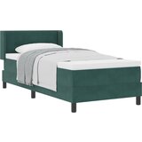vidaXL Box Spring Postelja z Blazino Temno Zeleno 100x200 cm Žamet, (22080800) Cene