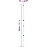  Stup za ogradu 52 pcs Siva 3,2 x 3,2 x 150 cm | shoptok.hr