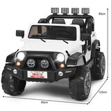  2-sjedni dječji auto s daljinskim upravljačem, 3-stupanjski električni automobil, dim. 123 x 80 x 80 cm bijeli | shoptok.hr