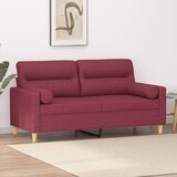  Dvosjed s ukrasnim jastucima boja vina 140 cm od tkanine | Eponuda.com