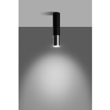 Sollux Črna/v srebrni barvi kovinska stropna svetilka ø 6 cm Longbot – | Shoptok.si