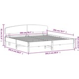  Okvir kreveta s uzglavljem 200 x 200 cm od masivne borovine | shoptok.hr