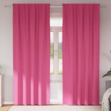 vidaXL Zavese z zavesami 2 pcs Svetlo roza 245 x 140 cm Poliester | Shoptok.si