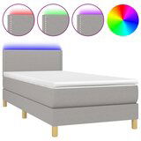 Maison Chic Box spring postelja - Vzmetna postelja z vzmetnico LED sv. siva 100x200 cm blago SL21863, (21904504) | Shoptok.si