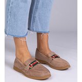 D/CEO marka niezdefiniowana Brown suede loafers with gold decoration Daliana | Shoptok.si