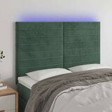  Posteljno vzglavje temno zeleno 144x5x118/128 cm žamet, (20951683) | Shoptok.si