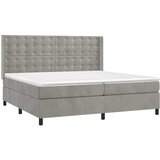 Krevet s oprugama i madracem svjetlosivi 200x200 cm baršunasti | shoptok.hr